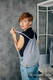 Sac à cordons en retailles d’écharpes (100 % coton) - LITTLE HERRINGBONE GRIS - taille standard 32 cm x 43 cm #babywearing