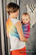 Ringsling, Jacquard Weave (100% cotton), with gathered shoulder - RAINBOW LACE SILVER - standard 1.8m #babywearing