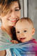 Baby Wrap, Jacquard Weave (100% cotton) - RAINBOW LACE SILVER - size L #babywearing