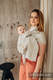 Żakardowa chusta kółkowa do noszenia dzieci, 100% len, ramię bez zakładek - LOTOS - NATURALNY - long 2.1m #babywearing