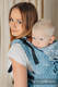 LennyGo Ergonomic Carrier, Baby Size, jacquard weave 100% linen - LOTUS - BLUE #babywearing