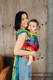 Mochila LennyHybrid Half Buckle, talla estándar, tejido jaqurad 100% algodón - RAINBOW ISLAND   #babywearing