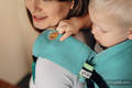 Ensemble protège bretelles et sangles pour capuche (60% coton, 40% polyester) - LITTLE HERRINGBONE OMBRE GREEN  #babywearing