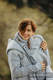 Mutter-Kind Schal (gestrickter Sweatshirtstoff) - Graue Melange #babywearing