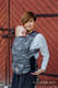 Mochila LennyHybrid Half Buckle, talla estándar, tejido jaqurad 100% lino - LOTUS - BLACK #babywearing