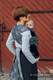 Mochila LennyHybrid Half Buckle, talla estándar, tejido jaqurad 100% lino - LOTUS - BLACK #babywearing