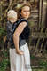 Marsupio LennyPreschool, misura Preschool, tessitura Jacquard, 100% lino - LOTUS - BLACK #babywearing