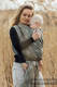Żakardowa chusta do noszenia dzieci, 100% len - LOTOS - KHAKI - rozmiar M #babywearing