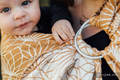 Fascia ad anelli, tessitura Jacquard (100% lino), spalla aperta - LOTUS - GOLD - taglia standard 1.8m #babywearing