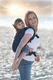 LennyPreschool Carrier, Preschool Size, jacquard weave (60% cotton, 28% merino wool, 8% silk, 4% cashmere) - PEACOCK'S TAIL - BLACK OPAL #babywearing