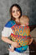 Mochila LennyHybrid Half Buckle, talla estándar, tejido jaqurad 100% algodón - RAINBOW CHEVRON   #babywearing