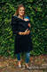 Asymetryczna Bluza - Czarna z Tęczowy Lotos - rozmiar 3XL #babywearing