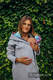 Asymmetrical Hoodie - Grey Melange with Dragonfly Rainbow - size 3XL #babywearing