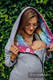 Asymmetrischer Pullover - Graue Melange mit Dragonfly Rainbow - Größe M #babywearing