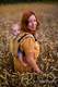 Lenny Buckle Onbuhimo baby carrier, toddler size, jacquard weave (95% cotton, 5% metallised yarn) - HARVEST - FIELDS OF GOLD #babywearing
