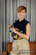 Riñonera hecha de tejido de fular, talla grande (100% algodón) - LOVKA MUSTARD & NAVY BLUE  #babywearing