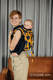 Nosidło Klamrowe ONBUHIMO z tkaniny żakardowej (100% bawełna), rozmiar Toddler -  LOVKA MUSZTARDA Z GRANATEM  #babywearing