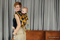 Nosidło Klamrowe ONBUHIMO z tkaniny żakardowej (100% bawełna), rozmiar Toddler -  LOVKA MUSZTARDA Z GRANATEM  #babywearing