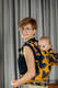 Marsupio Ergonomico LennyGo, misura Baby, tessitura jacquard 100% cotone - LOVKA MUSTARD & NAVY BLUE  #babywearing