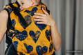Mochila LennyUpGrade, talla estándar, tejido jaqurad 100% algodón - LOVKA MUSTARD & NAVY BLUE  #babywearing