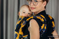 Mochila LennyUpGrade, talla estándar, tejido jaqurad 100% algodón - LOVKA MUSTARD & NAVY BLUE  #babywearing