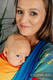Żakardowa chusta do noszenia dzieci, bawełna - TĘCZOWA SYMFONIA - rozmiar XS #babywearing