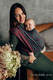 Żakardowa chusta do noszenia dzieci, bawełna - DECO - MAROON MOSS - rozmiar XS #babywearing