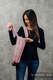 Sac à bandoulière en retailles d’écharpes (100 % coton) - LITTLE HERRINGBONE OMBRE PINK - taille standard 37 cm x 37 cm #babywearing