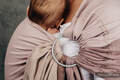 Fascia ad anelli linea Basic, tessitura spina di pesce (100% cotone) - spalla aperta - LITTLE HERRINGBONE BABY PINK - taglia standard 1.8m #babywearing