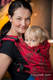 Nosidełko Ergonomiczne z tkaniny żakardowej 100% bawełna , Baby Size, LISKI CZERWONE Z BRĄZEM #babywearing