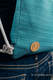 Sac à cordons en retailles d’écharpes (100 % coton) - LITTLE HERRINGBONE OMBRE TEAL  - taille standard 32 cm x 43 cm #babywearing