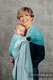 Sling, jacquard (100 % coton) - avec épaule sans plis - LITTLE HERRINGBONE OMBRE TEAL - standard 1.8m #babywearing