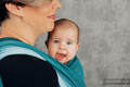 Chusta do noszenia dzieci, tkana splotem jodełkowym, bawełna - MAŁA JODEŁKA OMBRE MORSKI - rozmiar M (drugi gatunek) #babywearing