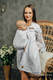 Chusta kółkowa, splot żakardowy, ramię bez zakładek (100% bawełna) - PAWI OGON - BLANCO - standard 1.8m (drugi gatunek) #babywearing