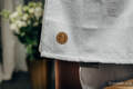 Bandolera de anillas, tejido Jacquard (100% algodón) - con plegado simple - PEACOCK'S TAIL - BLANCO - standard 1.8m #babywearing