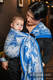 Żakardowa chusta kółkowa do noszenia dzieci, bawełna - Galeony Niebieski z Bielą - long 2.1m #babywearing