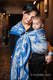 Żakardowa chusta kółkowa do noszenia dzieci, bawełna - Galeony Niebieski z Bielą - long 2.1m #babywearing