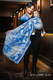 Żakardowa chusta kółkowa do noszenia dzieci, bawełna - Galeony Niebieski z Bielą - long 2.1m #babywearing