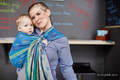 Żakardowa chusta kółkowa do noszenia dzieci, bawełna - Niebiańska Koronka - long 2.1m #babywearing