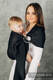 Sling de la gamme de base, d’écharpes (100 % coton) - avec épaule sans plis - LITTLE HERRINGBONE EBONY BLACK - standard 1.8m #babywearing
