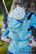 Ergonomic Carrier, Toddler Size, jacquard weave 100% cotton - FEATHERS TURQUOISE & PURPLE #babywearing