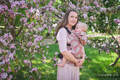 Nosidełko Ergonomiczne LennyGo, z tkaniny żakardowej 100% len, Baby Size - VIRIDIFLORA - CORAL PINK  #babywearing