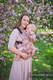 Mochila ergonómica LennyGo, talla bebé, jacquard (100% lino) - VIRIDIFLORA - CORAL PINK #babywearing