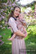 Mochila ergonómica LennyGo, talla bebé, jacquard (100% lino) - VIRIDIFLORA - CORAL PINK #babywearing