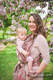 Fular, tejido jacquard (100% lino) - VIRIDIFLORA - CORAL PINK - talla S #babywearing