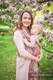Baby Wrap, Jacquard Weave (100% linen) - VIRIDIFLORA - CORAL PINK - size S #babywearing