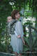 Nosidło Klamrowe ONBUHIMO  z tkaniny żakardowej (100% len), rozmiar Standard - VIRIDIFLORA - KHAKI #babywearing