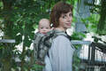 Onbuhimo de Lenny, taille standard, jacquard (100% lin) - VIRIDIFLORA - KHAKI #babywearing