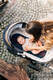 Wkładka antypotowa do gondoli - PAWI OGON - CZARNY OPAL (z wełną merino. jedwabiem i kaszmirem) #babywearing