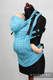 Ergonomic Carrier, Baby Size, jacquard weave 100% cotton - ZigZag Turquoise & Pink - Second Generation. #babywearing